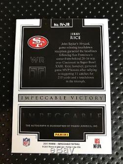 1/1 Jerry Rice 2017 Panini Impeccable Victory SB XXIII Auto Card SP 1 of 1 49ers