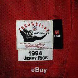 100% Authentic Jerry Rice Mitchell & Ness 49ers NFL Jersey Size 56 3XL