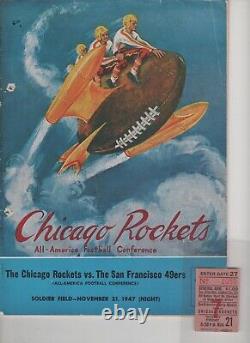 1947 San Francisco 49ers Vs. Chicago Rockets Program-aafc With Ticket Stub