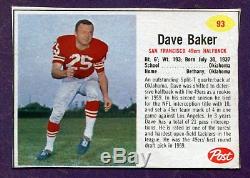 1962 Post Dave Baker 49ers Sp#93 Ex-mt Scarce