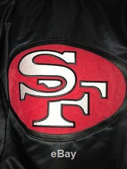 1980-90s SF 49ers Black Starter Satin Jacket Big Logo Men M Pro Team Edition VTG