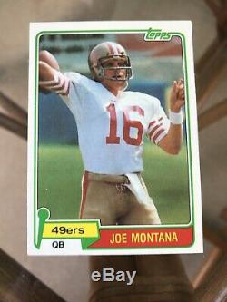 1981 Joe Montana Rookie Card Topps Football Original