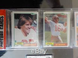 1981 TOPPS Joe Montana & Dwight Clark RC GAI 8.5 Football Rack Pack! 1982 Inc'd