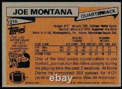 1981 TOPPS Rookie Joe Montana HOF Card #216 San Francisco 49ers 177149