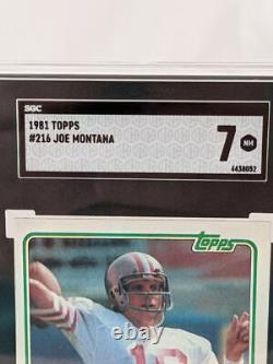 1981 Topps #216 Joe Montana RC Rookie SGC 7 NM (Nice Corners)
