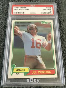 1981 Topps #216 Joe Montana Rookie Psa 8 Sharp