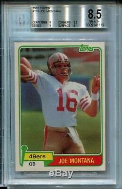 1981 Topps Football #216 Joe Montana 49ers Rookie Card BGS 8.5