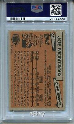 1981 Topps Football #216 Joe Montana 49ers Rookie Card RC PSA 8
