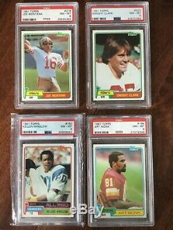 1981 Topps Football Complete Set with RC PSA 8 of Montana, Clark, Monk, & Winslow