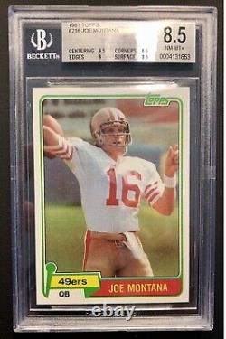 1981 Topps Football Joe Montana ROOKIE RC #216 BGS 8.5 NM-MT+ with 9.5 and 9