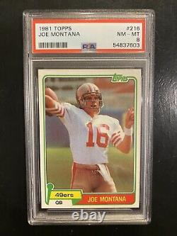 1981 Topps Football Joe Montana ROOKIE RC #216 PSA 8 NM-MT 49ers Fresh Grade