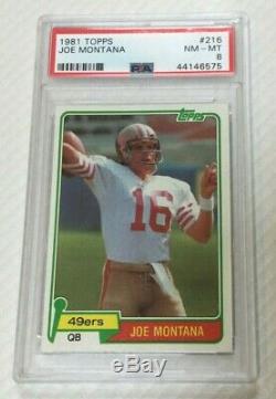 1981 Topps JOE MONTANA San Francisco 49ers Rookie Card #216 PSA 8 NM-MINT