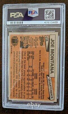 1981 Topps Joe Montana PSA 7 Rookie Card NM Football #216 Near Mint RC HOF