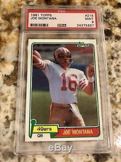 1981 Topps Joe Montana RC #216 Rookie Card HOF PSA 9! Mint Condition