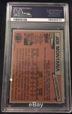 1981 Topps Joe Montana Rookie #216 Football Card Unbelievable PSA 10 Gem Mint
