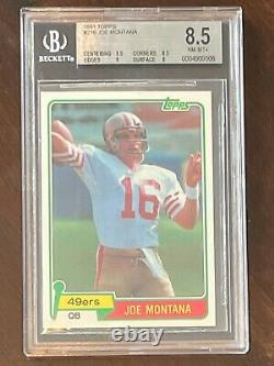 1981 Topps Joe Montana Rookie RC #216 BGS 8.5 with9.5 centering (Top Sports Cards)