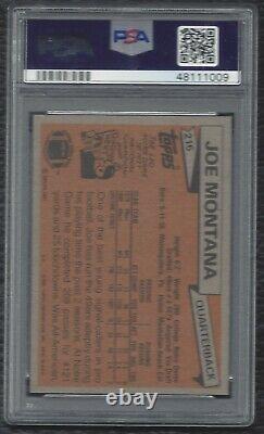 1981 Topps Joe Montana Vintage Football Rookie RC Card #216 SF 49ers HOF PSA 7