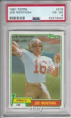1981 topps Joe Montana San Francisco 49ers Rookie card # 216 PSA 4. HOF. 