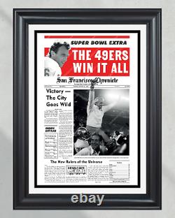 1982 San Francisco 49ers Super Bowl Champions Framed Front Page Newspaper Print