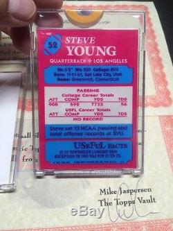 1984 Topps Steve Young 1/1 Rookie Rc Cards Both One Of A Kind Vault Coa 49'ers