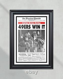 1985 San Francisco 49ers Super Bowl Champions Framed Front Page Newspaper Print