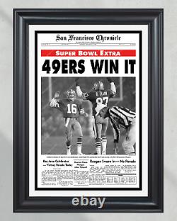 1985 San Francisco 49ers Super Bowl Champions Framed Front Page Newspaper Print