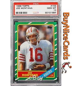 1986 Joe Montana Topps Football #156 PSA 10 Gem Mint Pop 20