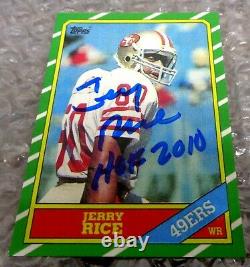 1986 TOPPS 161 Jerry Rice ROOKIE REPRINT CARD SIGNED AUTOGRAPH AUTO