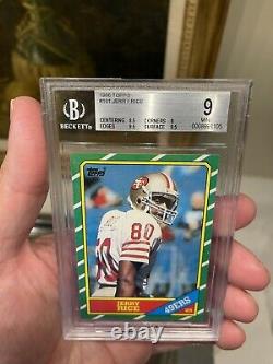 1986 TOPPS JERRY RICE #161 BGS 9 (8.5, 9.5, 9, 9.5) Rookie HIGH SUBS PSA 9 CROSS