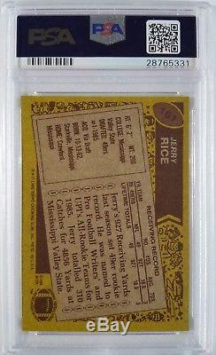 1986 Topps #161 Jerry Rice 49ers RC Rookie HOF Signed AUTO DNA Cert PSA 9