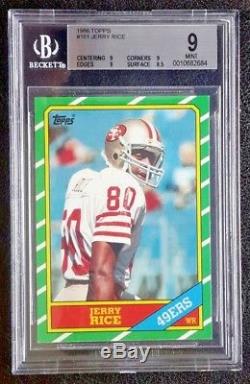1986 Topps #161 Jerry Rice RC BGS 9 MINT rookie card NICELY CENTERED =PSA 9 HOF