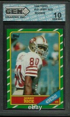 1986 Topps #161 Jerry Rice Rc Gem Mint 10 49ers Hof Rookie (r) NFL Football