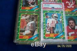 1986 Topps Complete 396 Football Set In Plastic Pages With Graded Jerry Rice Rc
