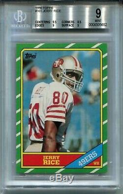 1986 Topps Football #161 Jerry Rice Rookie Card RC BGS 9