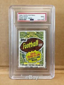 1986 Topps Football Cello Pack With Jerry Rice RC On Back PSA 9 (42411938)