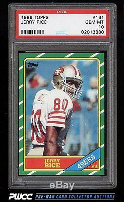 1986 Topps Football Jerry Rice ROOKIE RC #161 PSA 10 GEM MINT (PWCC)