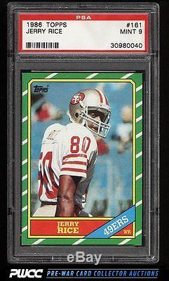 1986 Topps Football Jerry Rice ROOKIE RC #161 PSA 9 MINT (PWCC)