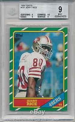 1986 Topps JERRY RICE BGS 9 Rookie Card All 9 subs with 9.5 Corners MINT