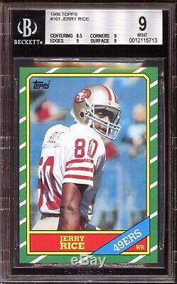 1986 Topps Jerry Rice #161 HOF Rookie RC BGS 9 MINT