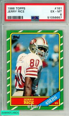 1986 Topps Jerry Rice #161 Rookie San Francisco 49ers Hof Psa Ex-mt 6
