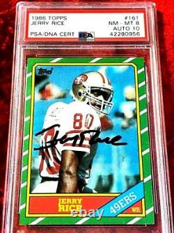 1986 Topps Jerry Rice #161 Signed Autographed Rookie Rc Auto Psa Dna 10