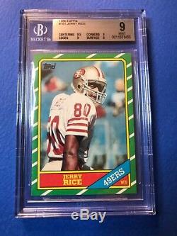 1986 Topps Jerry Rice BGS 9 MINT Rookie Card RC #161 9.5 Centering Super Nice