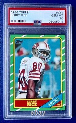 1986 Topps Jerry Rice Rookie PSA 10 GEM Mint RC #161 SF 49ers Key 80s RC