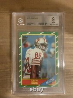 1986 Topps Jerry Rice San Francisco 49ers #161 Rookie BGS 9 (9.5, 9, 9, 8.5)