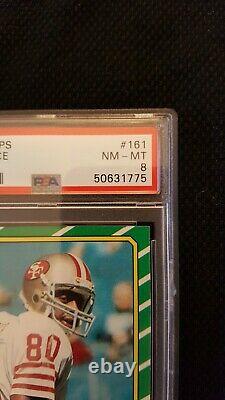 1986 Topps Jerry Rice San Francisco 49ers Rookie (RC) #161 PSA 8