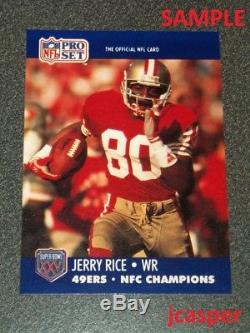 1990-91 Pro Set SUPER BOWL XXV NFC ERROR TEAM SET 49ers JOE MONTANA Jerry Rice