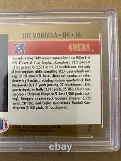 1990 Pro Set #2 Joe Montana (J. Kelly 3,521 Error Yards) PSA Gem MT 10