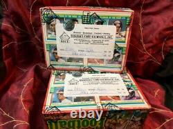 1990 Topps Football Unopened Wax Box BBCE wrapped from case Lot of 2