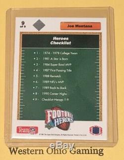 1991 Upper Deck Joe Montana #9 Heroes Checklist Autographed Card #2342/2500 MADE