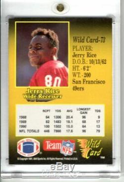 1991 Wild Card Football Jerry Rice Card #73 1000 Stripe Card EXTREMELY RARE